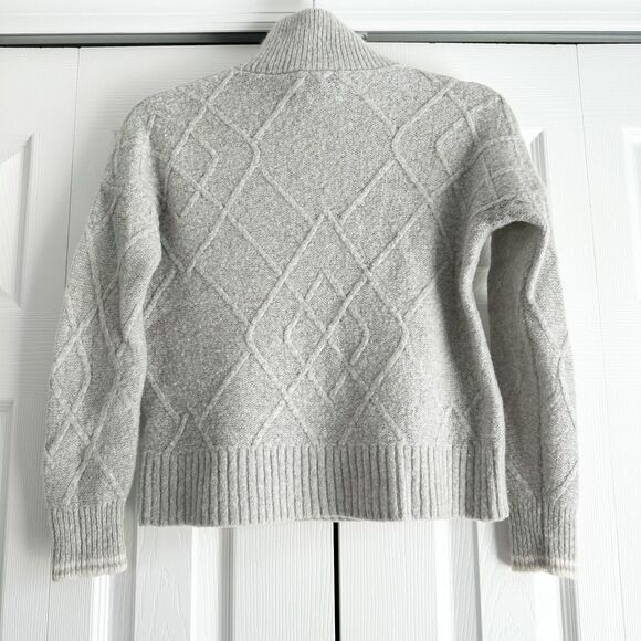 Vineyard Vines Cashmere Wool Sweater Size XXS Gray 1/4 Zip Mock Neck - Picture 2 of 11